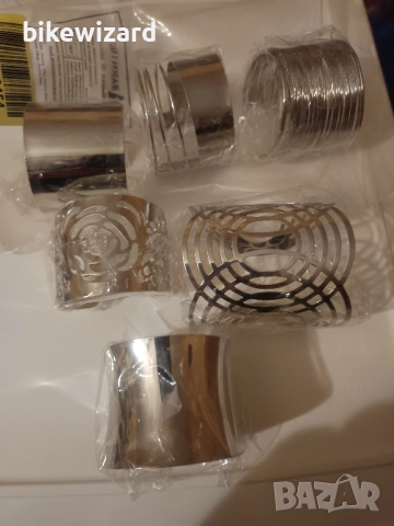 Комплект от 6 гривни за жени неръждаема стомана широки регулируеми НОВИ, снимка 5 - Гривни - 52435861