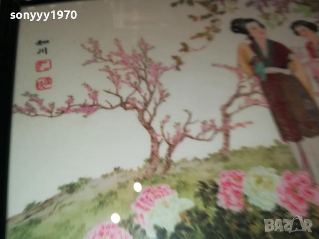 JAPAN-ЯПОНСКА КАРТИНА С РАМКА И СТЪКЛО 0210250836, снимка 8 - Колекции - 51915646