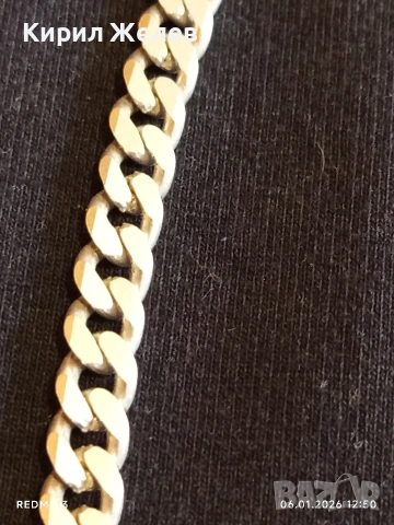 Сребърен ланец плетка тип ПАНЦЕР масивен много красив ювелирна изработка 52531, снимка 8 - Колиета, медальони, синджири - 53005228