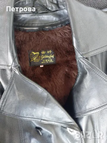 Кожено манто, от телешки бокс, с топла подплата, снимка 6 - Палта, манта - 49777990