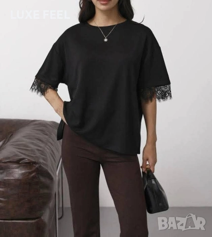 ✨Дамски Тениски с Дантела , снимка 4 - Тениски - 54113167