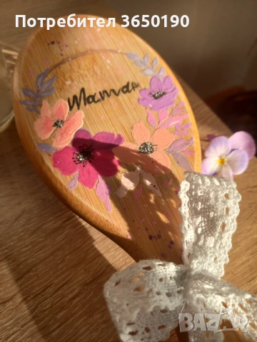 Ръчно рисувани четки за коса, снимка 2 - Подаръци за жени - 53785399