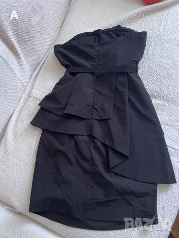Черна рокля без презрамки, снимка 4 - Рокли - 45683952