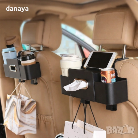 6078 Органайзер за седалка за кола с поставка за чаши и телефон, снимка 2 - Аксесоари и консумативи - 54121712