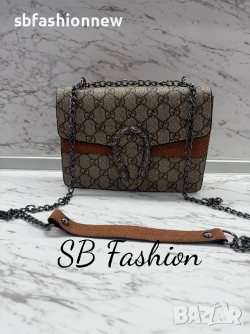 Gucci чанта в кафяво, снимка 6 - Чанти - 52487962