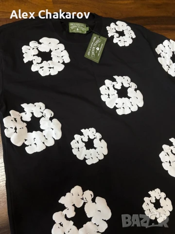 Продавам тази черна Denim Tears тениска в размер L, снимка 2 - Тениски - 50749780