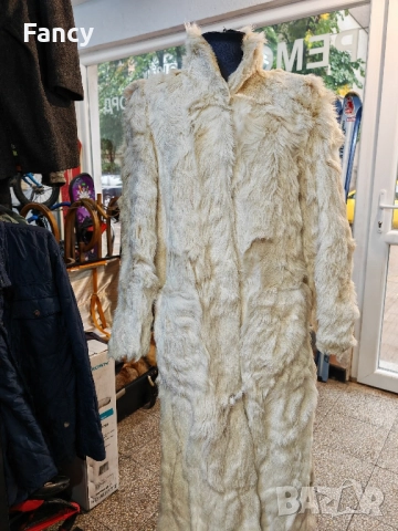 Дълго дамско палто естествен косъм, снимка 4 - Палта, манта - 51930647