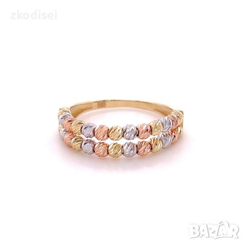 Златен дамски пръстен 2,33гр. размер:55 14кр. проба:585 модел:23692-3