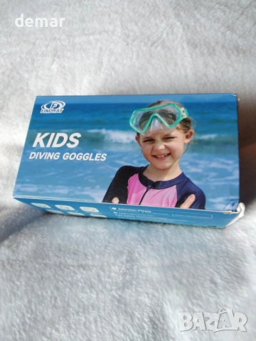 Детска маска за гмуркане Findway с еластична платнена каишка, 4-16 години, синя, снимка 8 - Други - 53594277