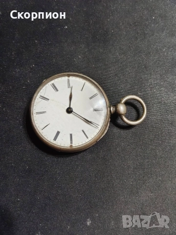 Швейцарски СРЕБЪРЕН джобен часовник 1900г. с ключе - 10 РУБИНА ПРОМОЦИЯ, снимка 8 - Джобни - 51778334