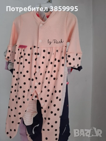 Лот от 7 бр.ромпъри и жилетка с ританка ,нови с етикет,Rach, снимка 4 - Бебешки гащеризони - 54177543