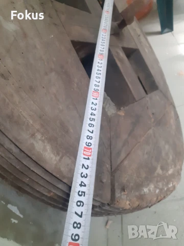 Уникат - Старо масивно дървено колело маховик примитив, снимка 6 - Антикварни и старинни предмети - 50954412