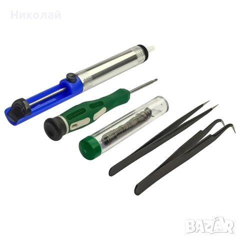 Комплект за запояване в кутия AIDA A-806, поялник 60W с регулируема t 200-450 °C, човки 900M 6 бр., снимка 5 - Друга електроника - 52246232