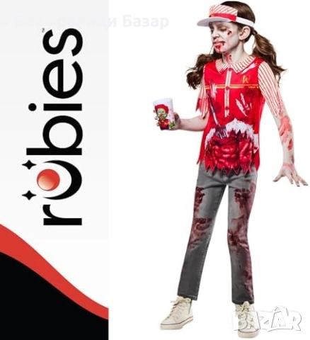 Нов Зомби костюм за дете Zombie Burger Worker тематично парти Хелоуин , снимка 5 - Други - 52078684