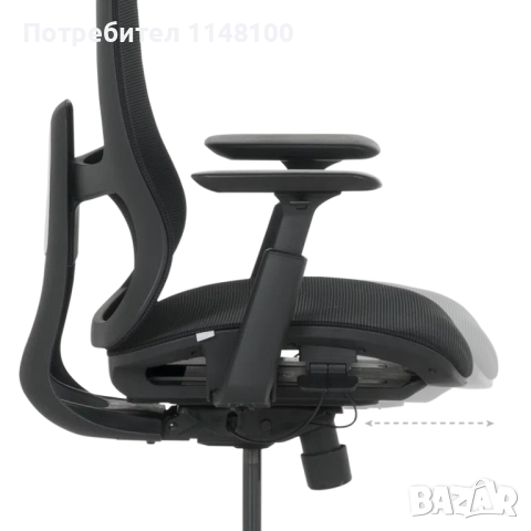 Ергономичен стол BETIM – ЧЕРЕН, снимка 5 - Столове - 53232070