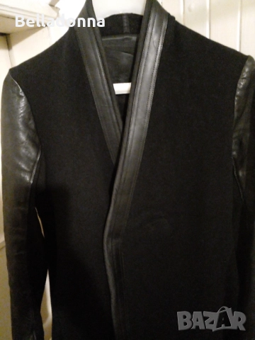 Rick Owens палто - вълна, кашмир, кожа - обличано веднъж!, снимка 7 - Палта, манта - 52210668