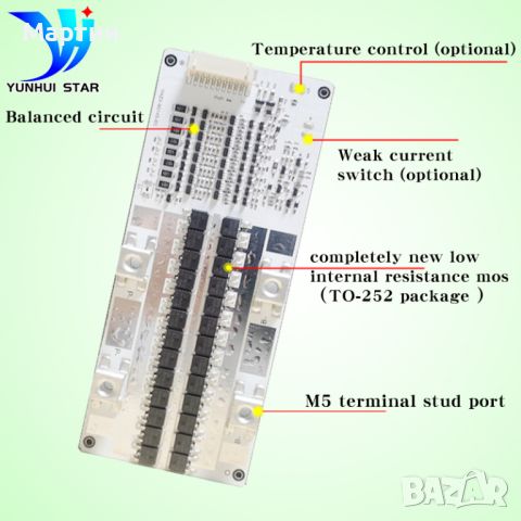 BMS БМС 4S 8S 16S 50A 100A LiFePO4, снимка 3 - Друга електроника - 46659423