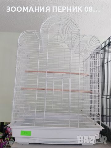 Бяла голяма клетка за папагали 70/47/37 см , снимка 1 - За птици - 46429400