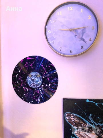 Ръчно рисувана грамофонна плоча, снимка 4 - Декорация за дома - 53685986