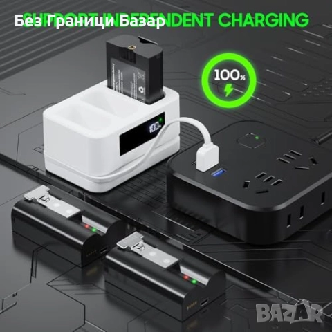 Нов Комплект 3 батерии и цифрово зарядно за Ring Doorbell 2/3/4 и Spotlight Cam, снимка 5 - Друга електроника - 52544634