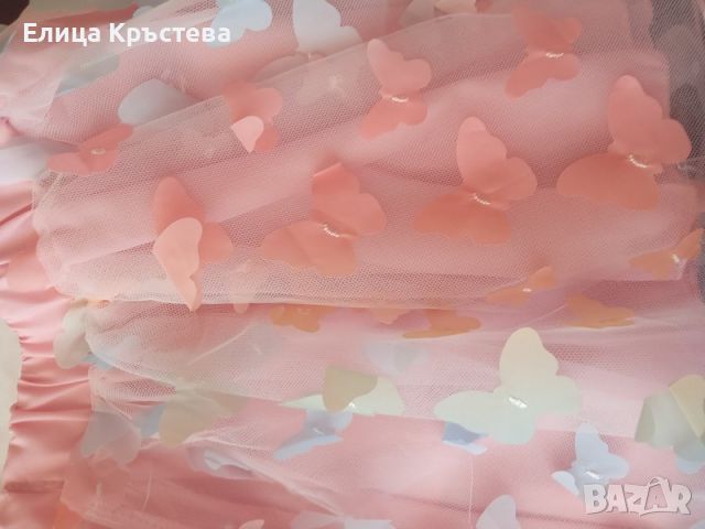 Комплект ефектна поличка с 3D дизайн на пеперуди и блузка с пепрудки, снимка 2 - Детски комплекти - 45466261