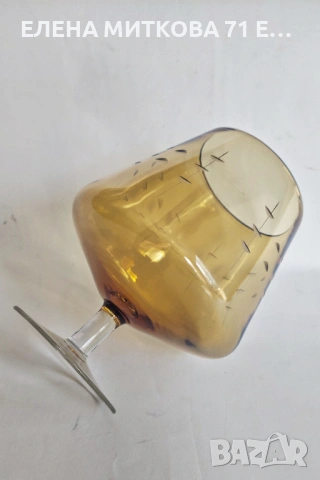 Красива бонбониера или ваза от цветен кристал в кехлибарен цвят, снимка 7 - Аксесоари за кухня - 53635406