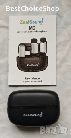 zealsound M6 Мини безжичен лавалер микрофон, лек, с шумопотискане за стрийминг, снимка 4 - Микрофони - 53792278