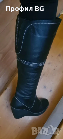 Дамски ботуши на платформа естествена кожа, снимка 3 - Дамски ботуши - 50056523