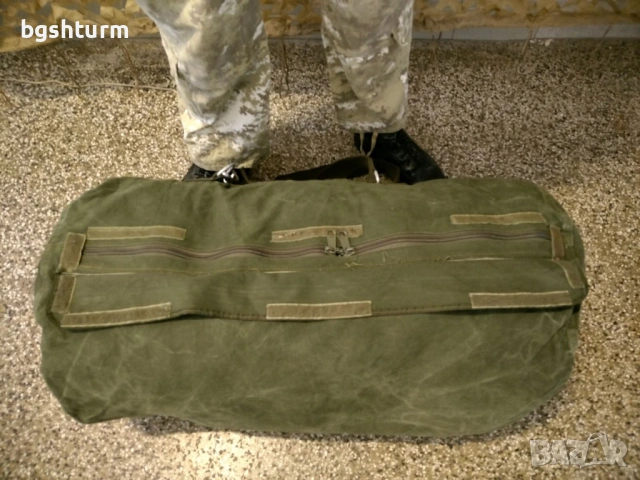 Оригинален немски военен сак с презрамки (Брезент) – Олив, снимка 5 - Сакове - 44274695