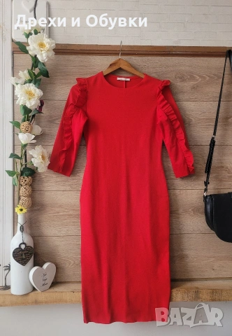 Червена рокля Zara , снимка 4 - Рокли - 54074125