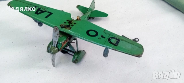 Немска ламаринена играчка,самолет,1930г.,Вермахт,оригинал , снимка 8 - Колекции - 50691479