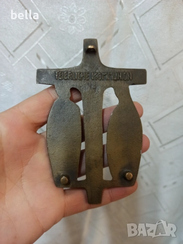 Бронзово разпятие за стена , снимка 2 - Антикварни и старинни предмети - 52771823