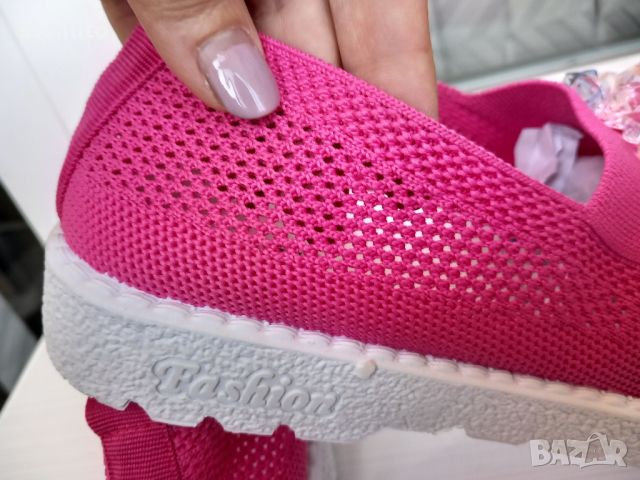 Дамски спортни обувки в розов цвят с камъни, снимка 9 - Дамски ежедневни обувки - 45900785