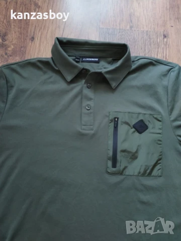 j.lindeberg naim nylon patch polo - страхотна мъжка тениска КАТО НОВА М, снимка 5 - Тениски - 51379625