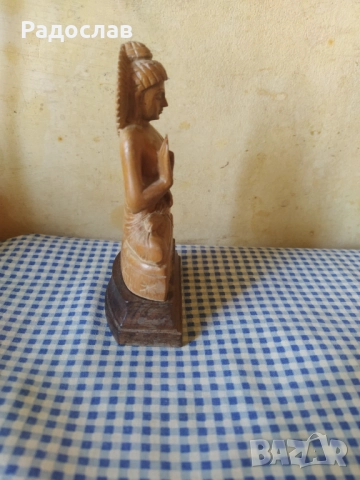 стара дървена статуетка Буда, снимка 5 - Статуетки - 52270451