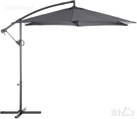 Hespéride - Кръгъл конзолен чадър Janeiro в шистово сиво - 3 м - Шистово сиво, снимка 6 - Градински мебели, декорация  - 53859629