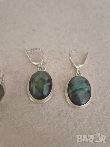 сребърен комплект с лабрадорит, снимка 2 - Бижутерийни комплекти - 53845355