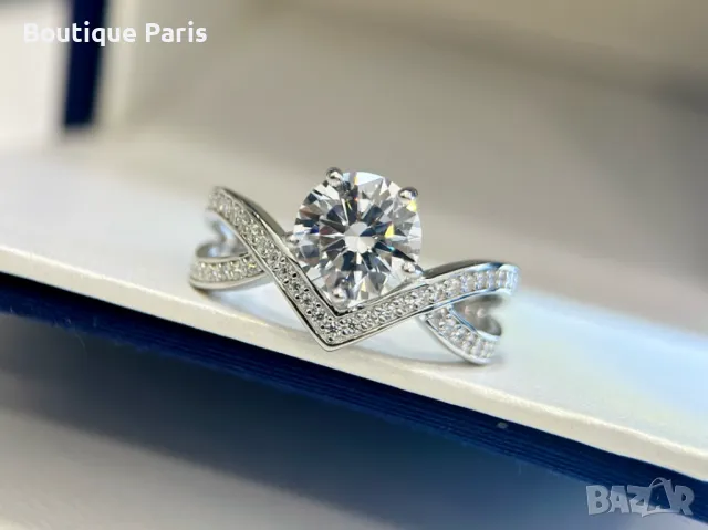Chaumet пръстен мойсанит, снимка 2 - Пръстени - 49994861