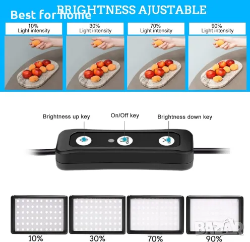  3 броя LED фото-видео лампи  и цветни филтри от Ci-Fotto, снимка 2 - Светкавици, студийно осветление - 50321904