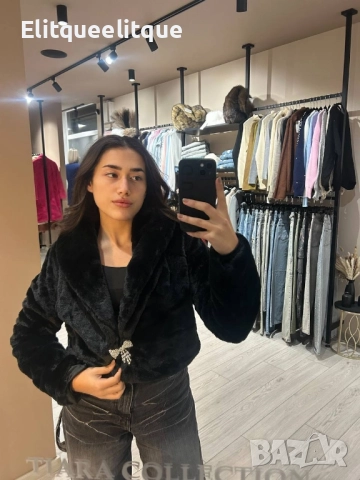 пухено късо палто , снимка 2 - Палта, манта - 52259827