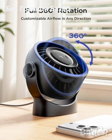Нов преносим Компактен USB вентилатор за бюро тих 4 степени черен, снимка 6 - Други стоки за дома - 53843329
