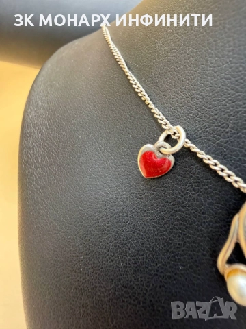 Сребърен ланец с 3 броя висулки /925/, снимка 4 - Колиета, медальони, синджири - 52417046