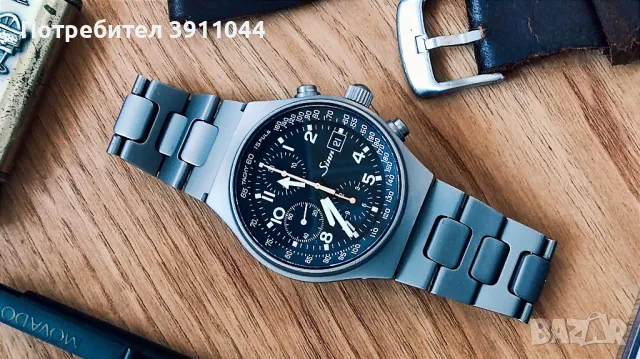 Автоматичен хронограф Sinn 144 GMT Ti, снимка 3 - Мъжки - 47665708