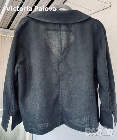 Ленено лятно яке кроп GERRY WEBER , снимка 4 - Блузи с дълъг ръкав и пуловери - 46432981