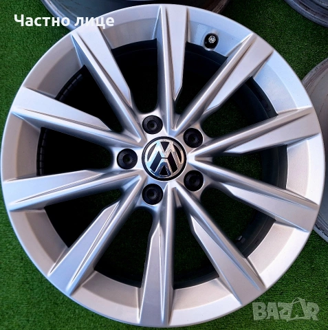 Продавам 4бр оригинални 17-ки джанти за Фолксваген Тигуан, Пасат, Туран, Голф , снимка 4 - Гуми и джанти - 53622624