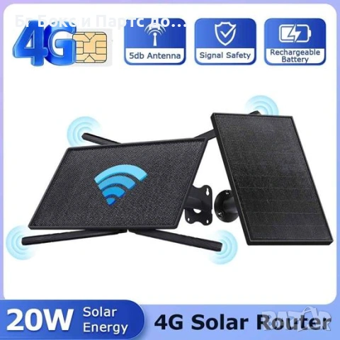 4G безжичен рутер с 10W соларен панел 20000mAh 150MBps