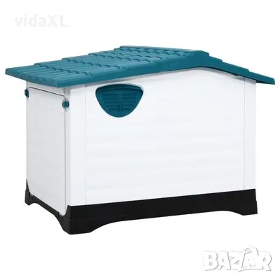 vidaXL Кучешка колиба, синя, 90,5x68x66 см, полипропилен (SKU:152229), снимка 2 - За кучета - 48385760