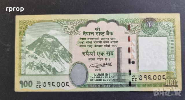 Непал . 100 рупии.  2019 год., снимка 2 - Нумизматика и бонистика - 45753066