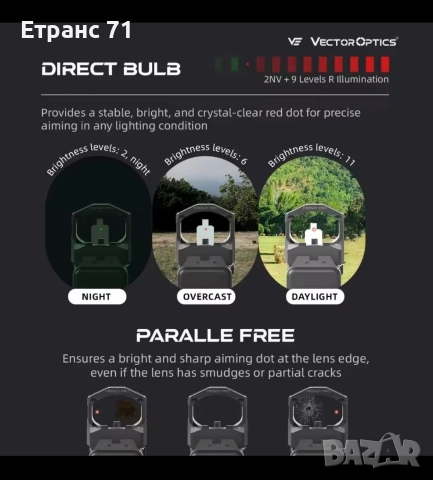 Бързомер Vector optics frenzy x 1x19x28 gen 2, снимка 2 - Оборудване и аксесоари за оръжия - 52675018