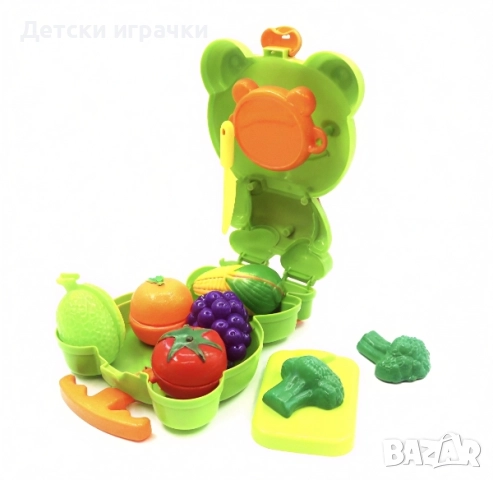 Куфар Жаба/Мече с плодове и зеленчуци за рязане / лекарски комплект , снимка 3 - Образователни игри - 52716328